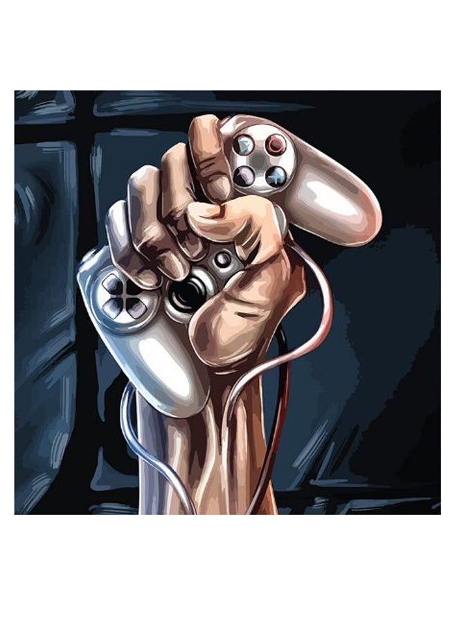 Atiq PlayStation Themed Wall Art Grey/Beige/Black 30x30cm - Image 2