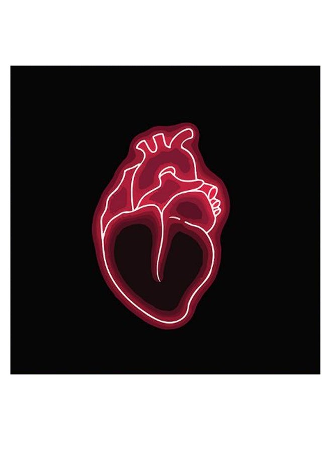 Atiq Heart Themed Wall Art Black/Red/White 30x30cm - Image 2