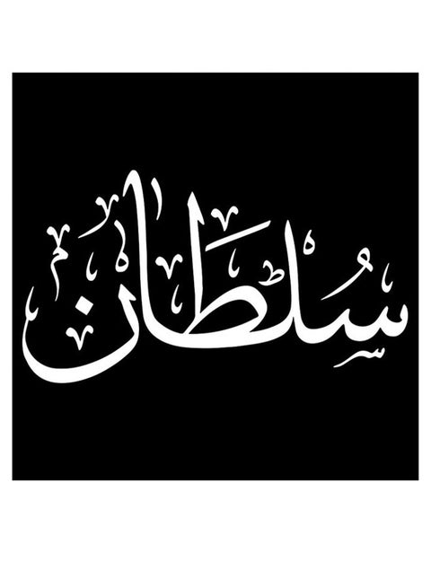لوحة فنية لديكور الحائط تحمل اسم "سلطان" أسود/ أبيض 30x30سم