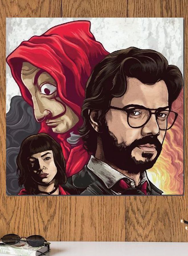 Atiq Money Heist The Professor Printed Wall Art Multicolour 30x30cm - Image 2