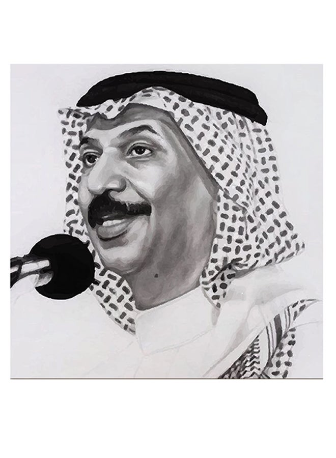 أتيك لوحة فنية جدارية بطبعة عبادي الجوهر أبيض/أسود/رمادي 30x30سم - Image 1