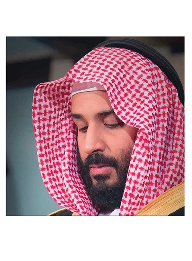 أتيك لوحة فنية لديكور الحائط مطبوع عليها صورة الأمير محمد بن سلمان متعدد الألوان 30x30سم - Image 1