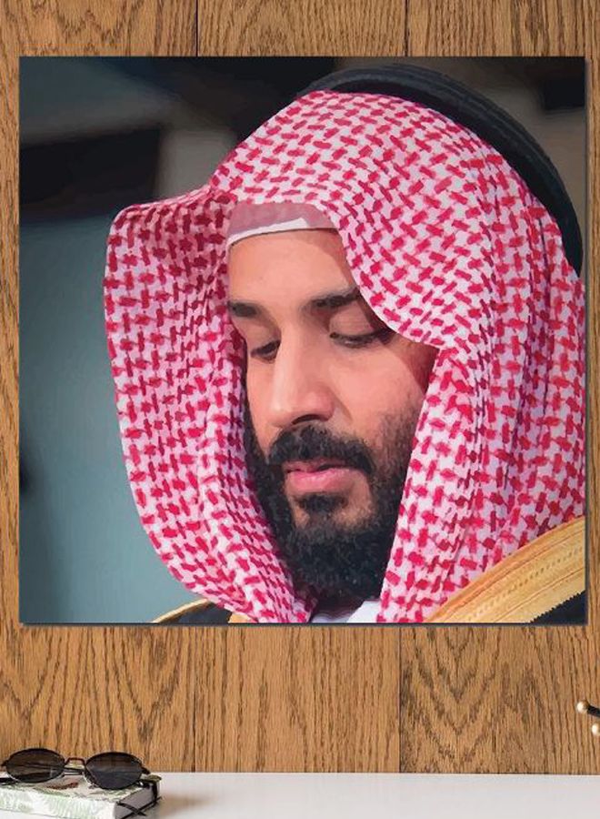 أتيك لوحة فنية لديكور الحائط مطبوع عليها صورة الأمير محمد بن سلمان متعدد الألوان 30x30سم - Image 2