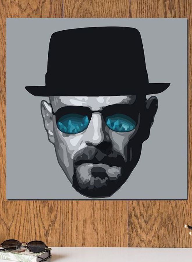 أتيك لوحة فنية مطبوع عليها شخصية مسلسل برياكنج باد رمادي/أسود/أزرق 30x30سم - Image 2