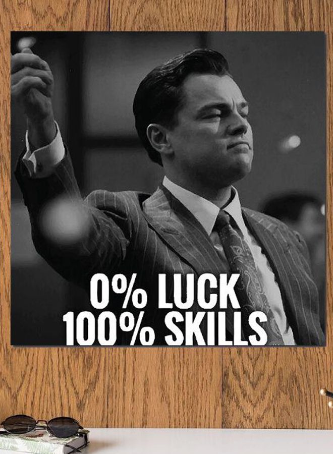 أتيك لوحة فنية بطبعة فيلم "The Wolf Of Wall Street" رمادي / أبيض / أسود 30x30سم - Image 2