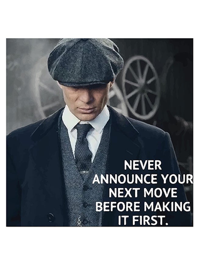 أتيك لوحة فنية لديكور الحائط بتصميم شخصية توماس شيلبي رمادي/أزرق/أبيض 30x30سم - Image 1