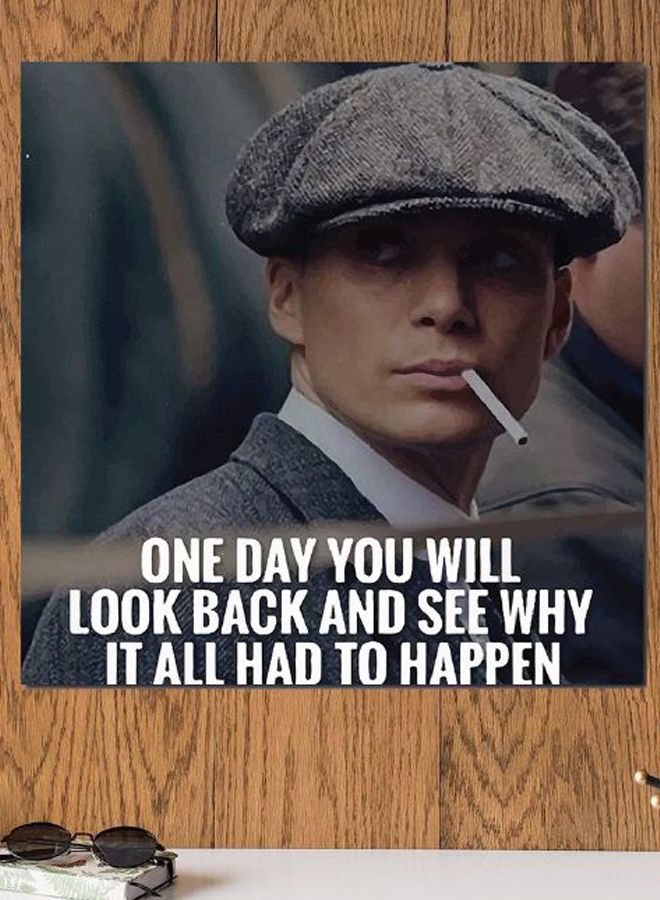 أتيك لوحةفنية  تمثل شخصية توماس شيلبي رمادي/بيج/أبيض 30x30سم - Image 2