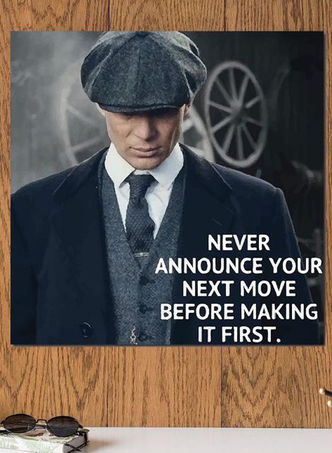 أتيك لوحة فنية لديكور الحائط بتصميم شخصية توماس شيلبي رمادي/أزرق/أبيض 30x30سم - Image 2