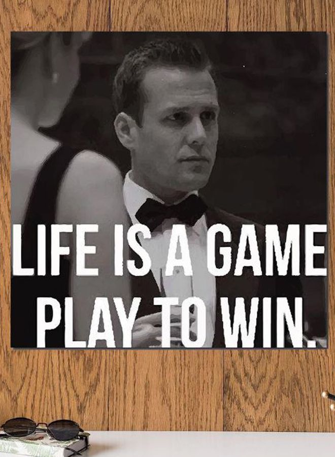 أتيك لوحة فنية مطبوع عليها عبارة "Life Is A Game" رمادي / أبيض / أسود 30x30سم - Image 2