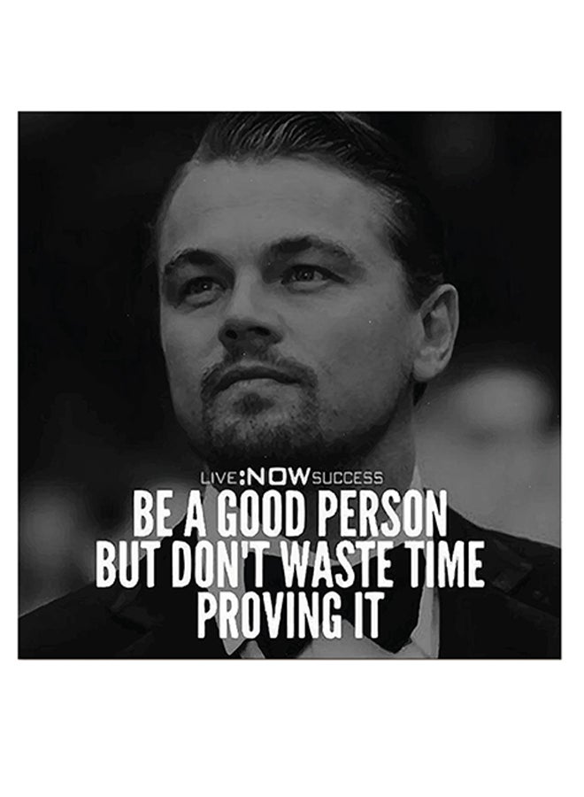 Atiq The Wolf Of Wall Street Printed Wall Art Grey/Black/White 30x30cm - Image 1