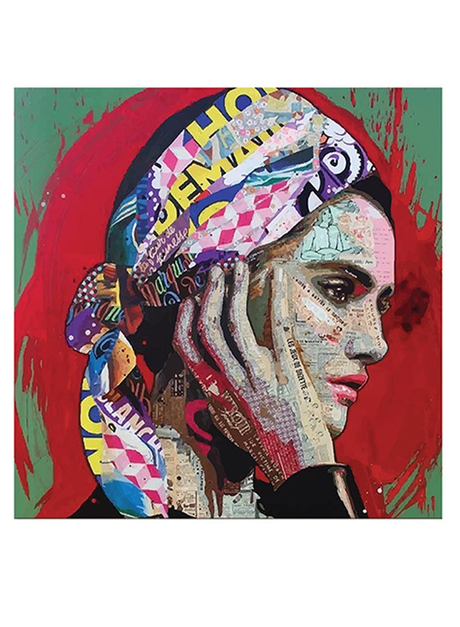 Atiq Woman Printed Wall Art Multicolour 30x30cm - Image 1