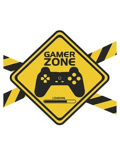 Atiq Gamer Zone Themed Wall Art White/Yellow/Black 30x30cm  - Image 1