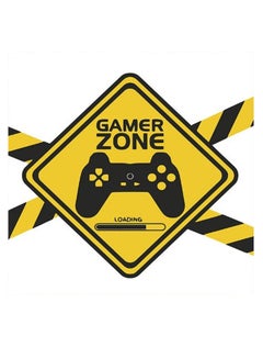 Atiq Gamer Zone Themed Wall Art White/Yellow/Black 30x30cm  - Image 2