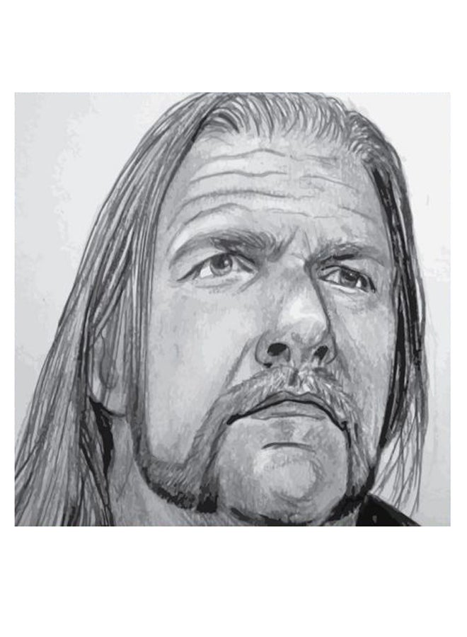 أتيك لوحة فنية جدارية بتصميم حرف H رمادي / أبيض / أسود 30x30سم - Image 2