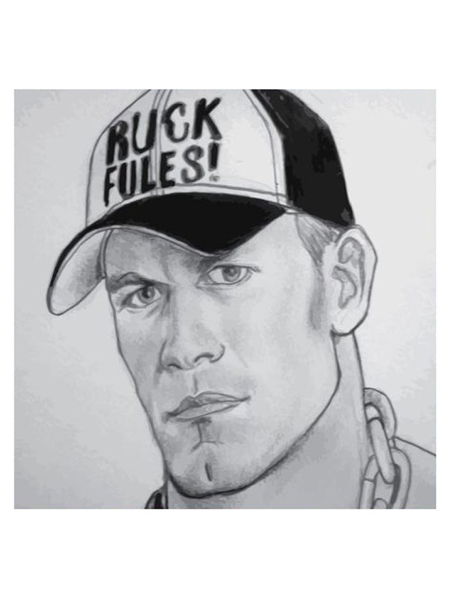 Atiq John Cena Themed Wall Art Grey/Black 30x30cm - Image 2