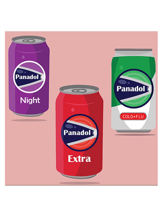 أتيك لوحة فنية لديكور الحائط تمثل بانادول وردي/ أحمر/ أرجواني 30x30سم - Image 1