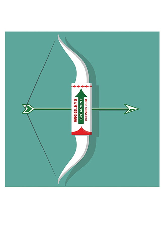 أتيك لوحة فنية لديكور الحائط تمثل علكة أخضر/أبيض/أحمر 30x30سم  - Image 1
