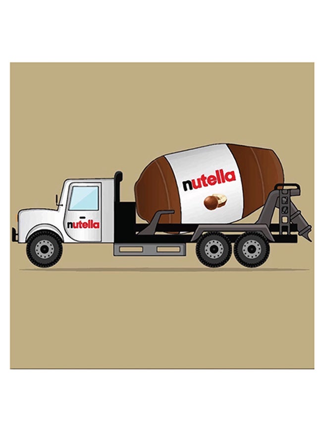 Atiq - Nutella Themed Wall Art Beige/White/Brown 30x30cm - Image 1