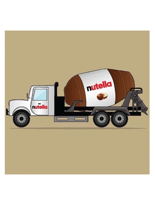Atiq - Nutella Themed Wall Art Beige/White/Brown 30x30cm - Image 1