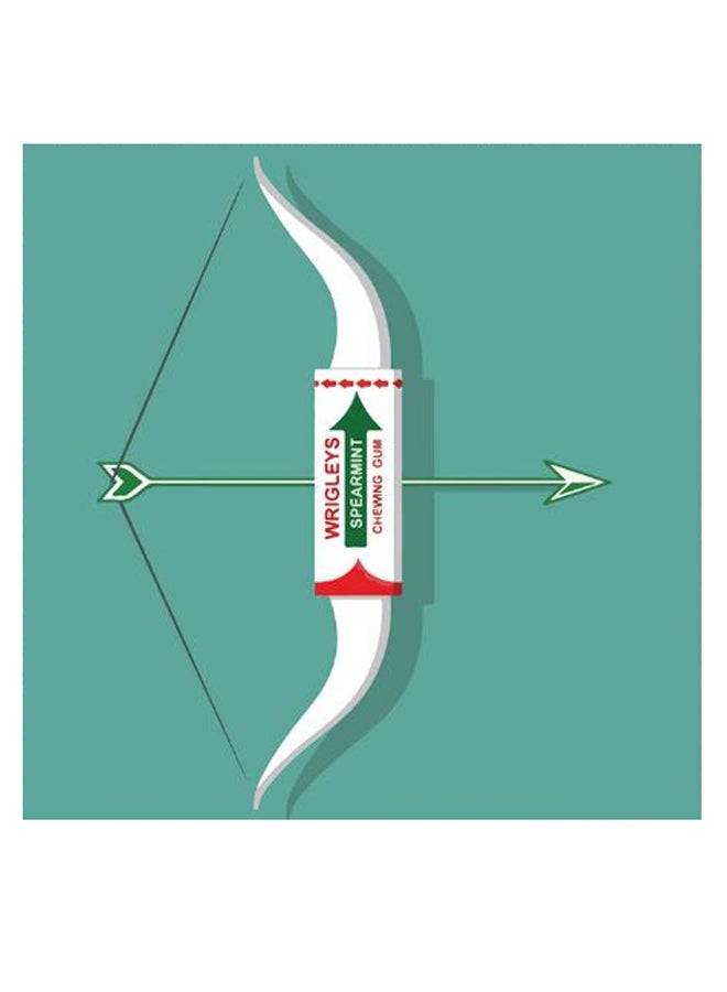 أتيك لوحة فنية لديكور الحائط تمثل علكة أخضر/أبيض/أحمر 30x30سم  - Image 2