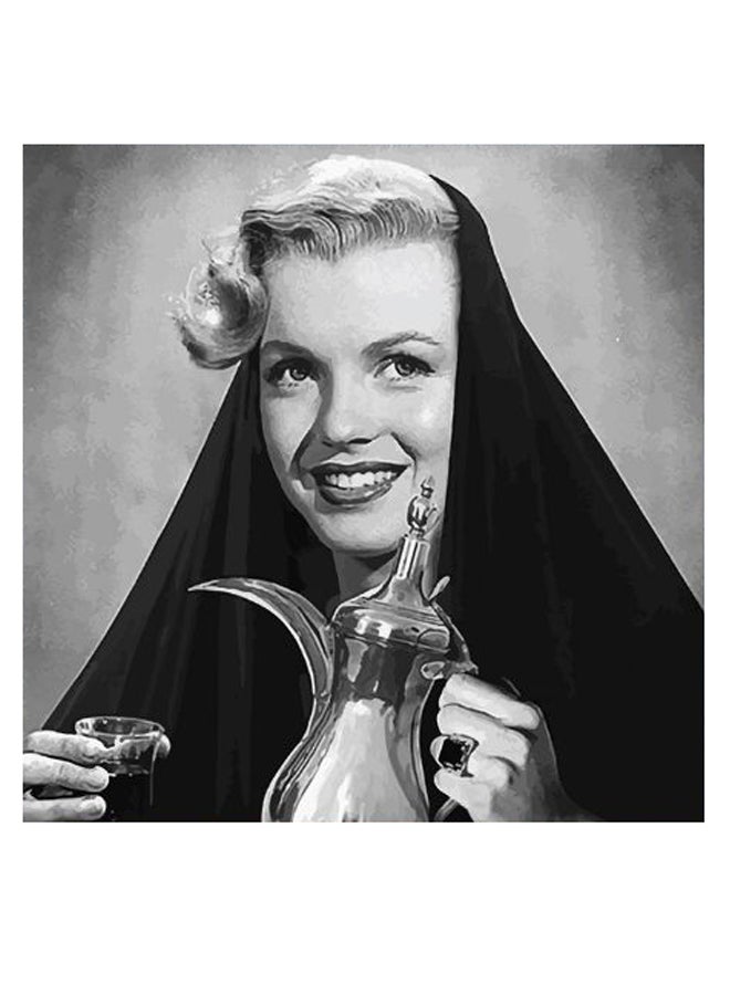 Atiq Marilyn Monroe Themed Wall Art Grey/Black/White 30x30cm - Image 2