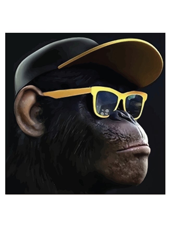Atiq - Gorilla Cool Themed Wall Art Black/Brown/Yellow 30x30cm - Image 1