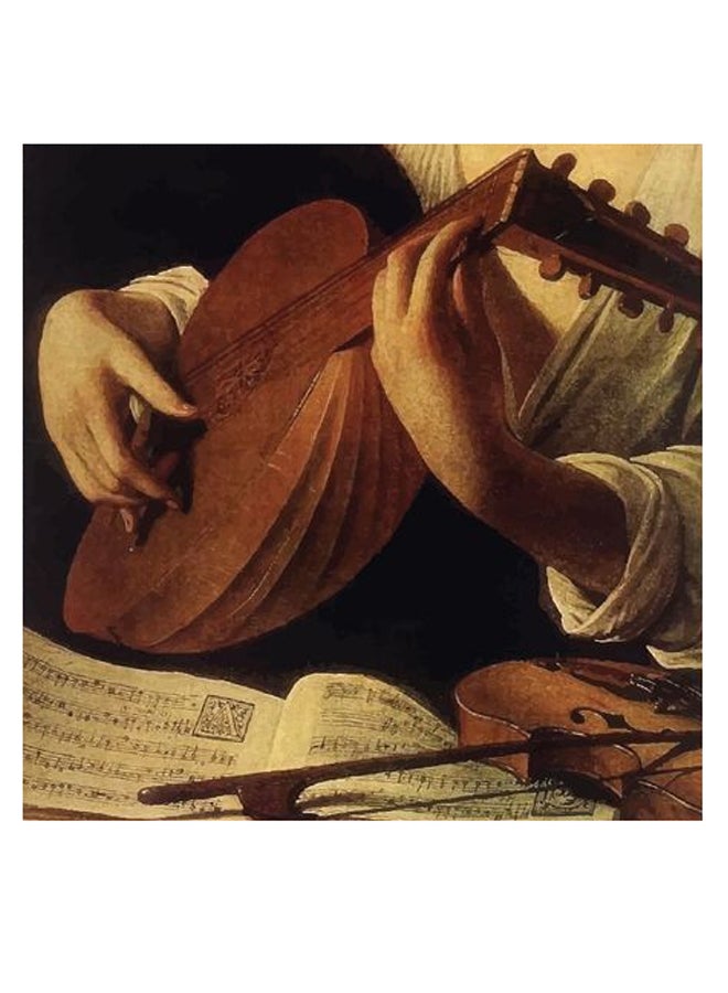 Atiq - Oud Player Themed Wall Art Black/Brown/Beige 30x30cm - Image 1