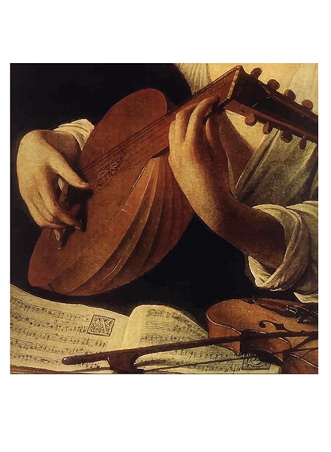 Atiq - Oud Player Themed Wall Art Black/Brown/Beige 30x30cm - Image 1