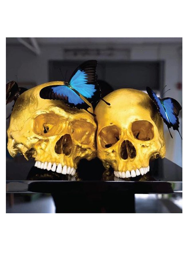 أتيك لوحة فنية بتصميم جمجمة ذهبي/أزرق/اسود - Image 2