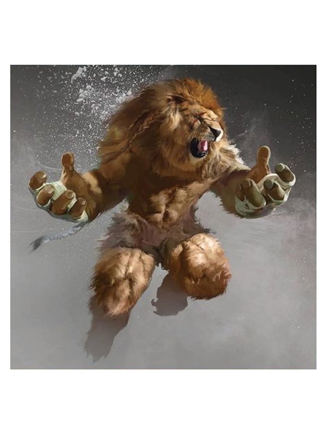 Atiq - The Lion Themed Wall Art Brown/Black/Beige 30x30cm - Image 1