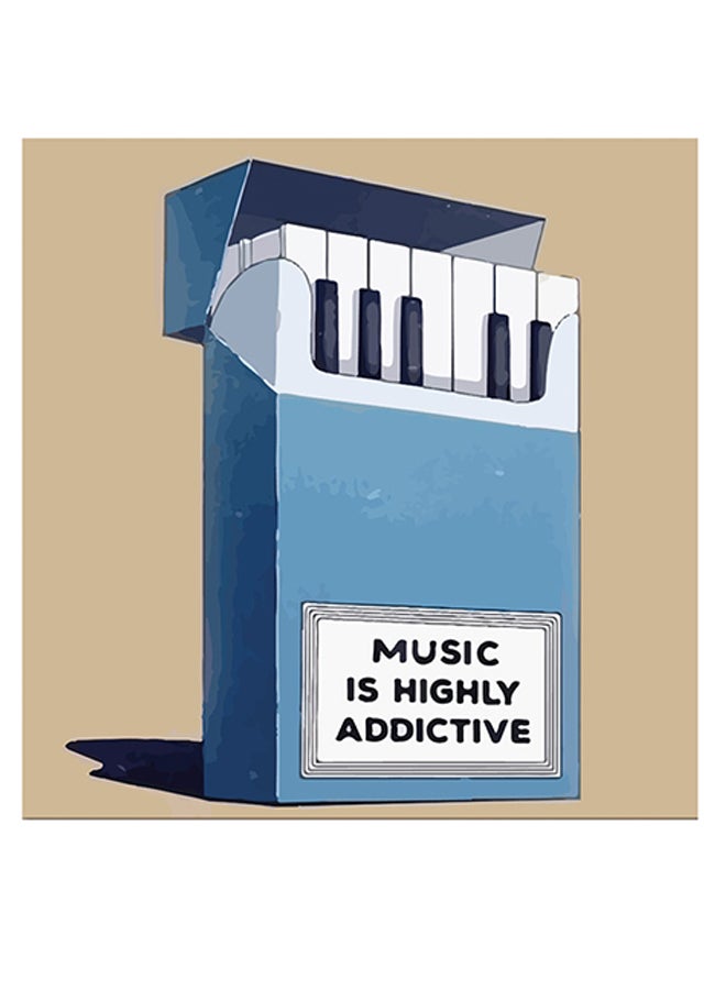 Atiq Piano Themed Wall Art Blue/White/Beige 30x30cm - Image 1