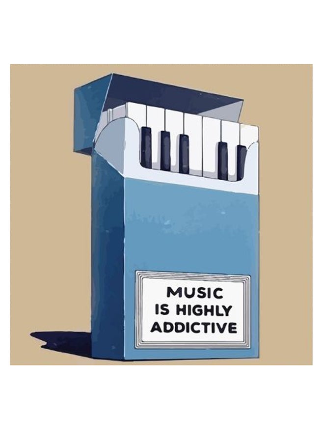 Atiq Piano Themed Wall Art Blue/White/Beige 30x30cm - Image 2