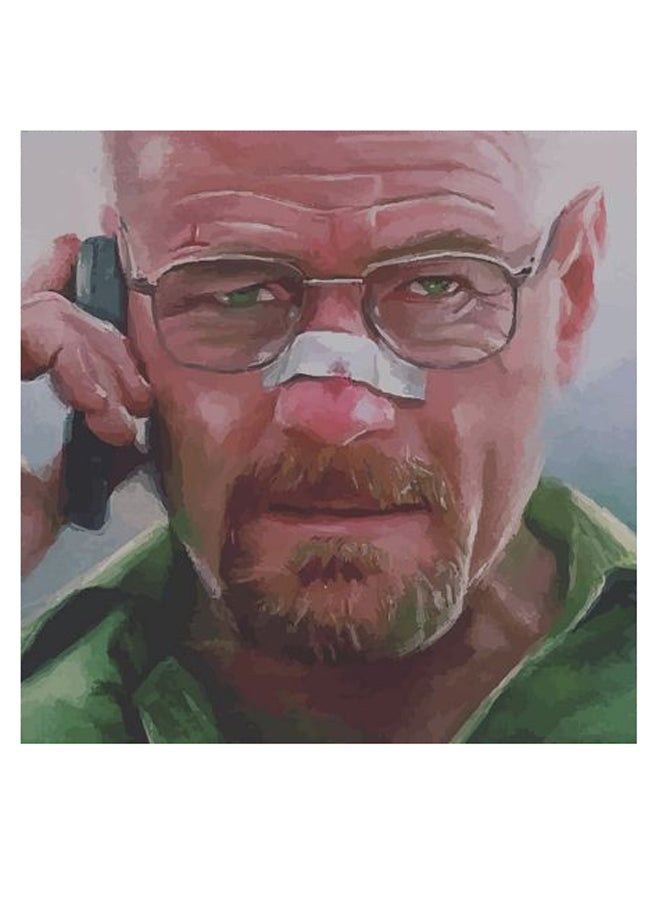 Atiq Walter White Breaking Bad Series Themed Wall Art Green/Beige/White 30x30cm - Image 2