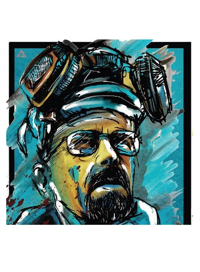 أتيك لوحة فنية بتصميم شخصية والتر وايت من مسلسل Breaking Bad أزرق/ بيج/ أسود 30x30سم - Image 2