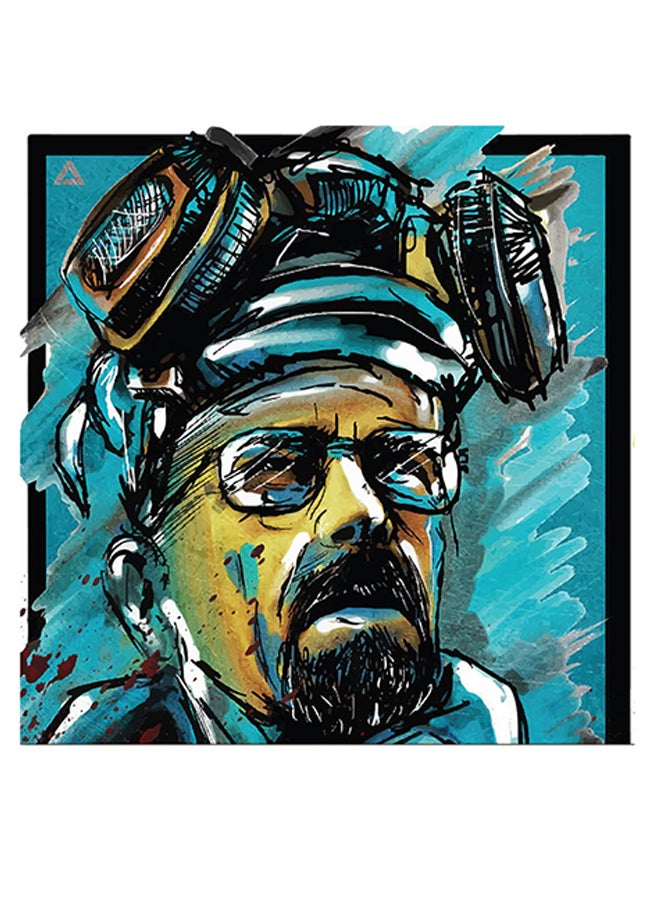 أتيك لوحة فنية بتصميم شخصية والتر وايت من مسلسل Breaking Bad أزرق/ بيج/ أسود 30x30سم - Image 1