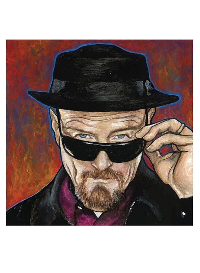 أتيك لوحة فنية برسمة شخصية والتر وايت من مسلسل Breaking Bad بيج/ أسود/ أرجواني 30x30سم - Image 2