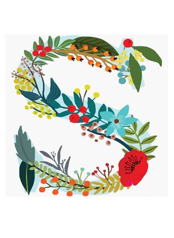 Atiq Alphabet S Themed Wall Art Red/Blue/Yellow 30x30cm - Image 2