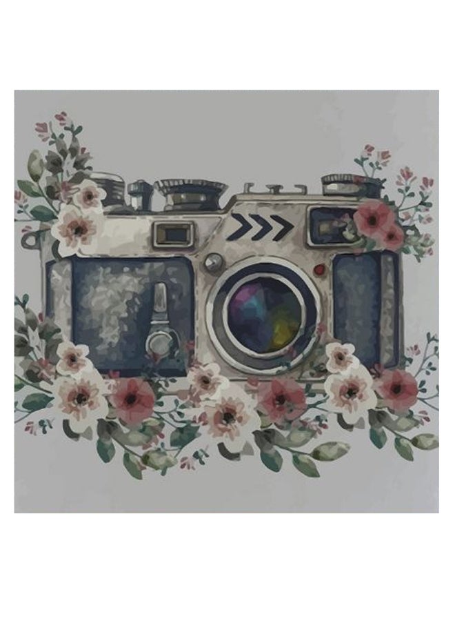 Atiq Camera Themed Wall Art Grey/Pink/Black 30x30cm - Image 2