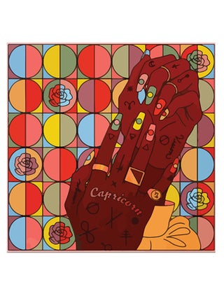 Capricorn Themed Wall Art Red/Brown/Beige 30x30cm - v1601202646/N40374114A_1