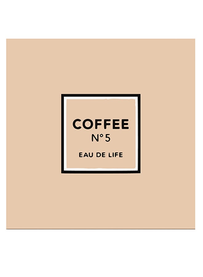 Atiq Coffee Lovers Themed Wall Art Beige/Black 30x30cm  - Image 1
