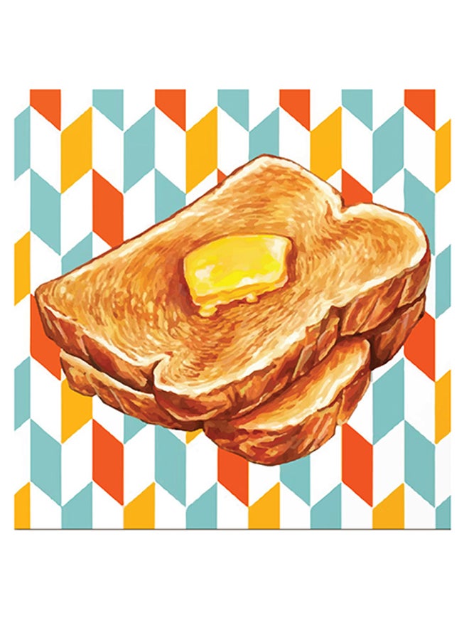 Atiq - Toast Bread Themed Wall Art Brown/Yellow/Orange 30x30cm - Image 1