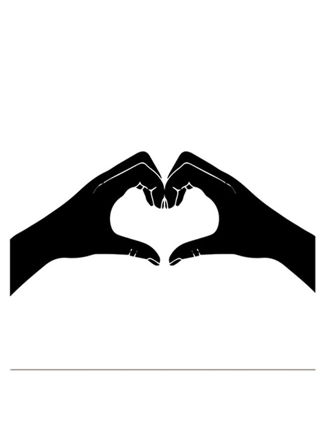 Atiq Love’s Heart Themed Wall Art White/Black - Image 1