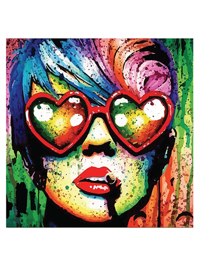 Atiq Woman Themed Wall Art Blue/Red/Purple - Image 1