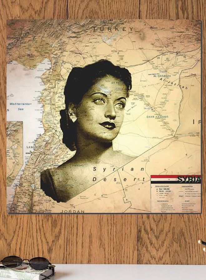 Atiq Asmahan Themed Wall Art Beige/Black 30x30cm  - Image 2
