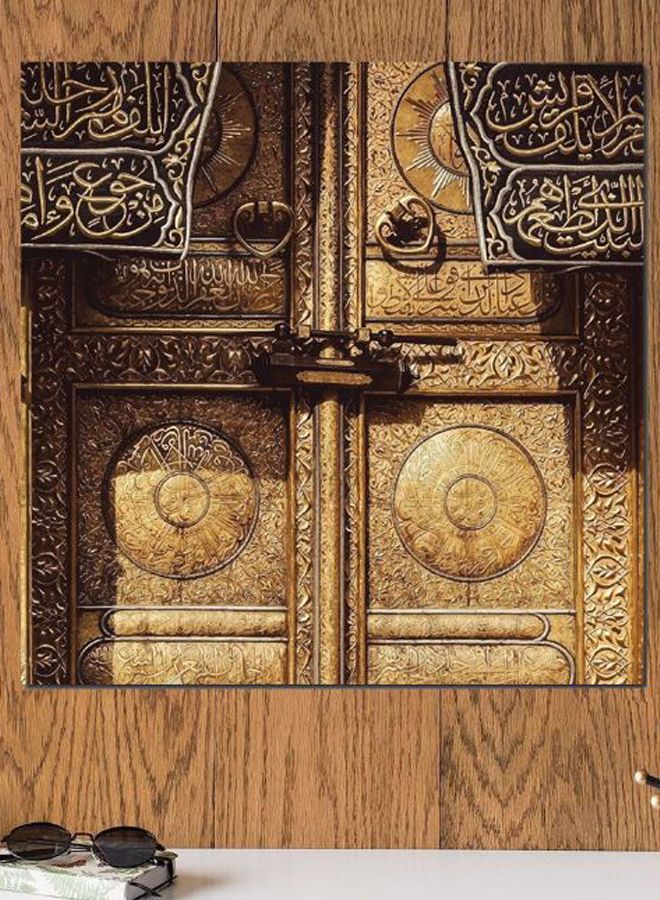أتيك لوحة فنية بتصميم لباب الكعبة متعدد الألوان 30x30سم - Image 2