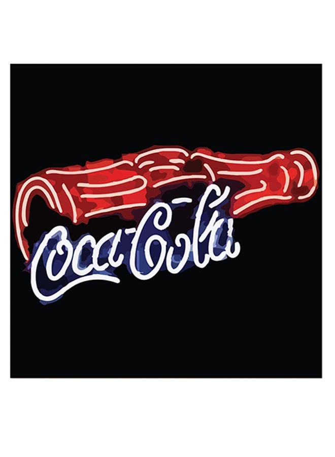 Atiq Coca Cola By Neon Themed Wall Art Black/Red/White 30x30cm - Image 1