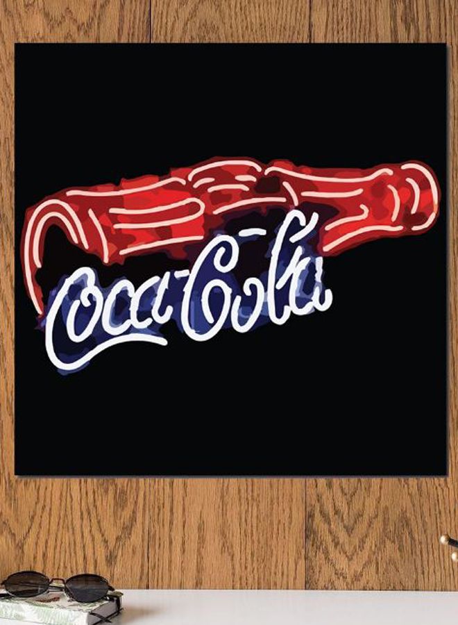 Atiq Coca Cola By Neon Themed Wall Art Black/Red/White 30x30cm - Image 2