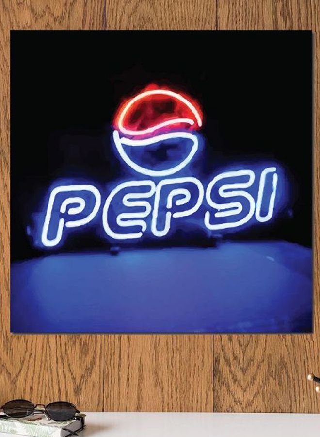 Atiq Pepsi By Neon Themed Wall Art Blue/Pink/Red 30x30cm - Image 2