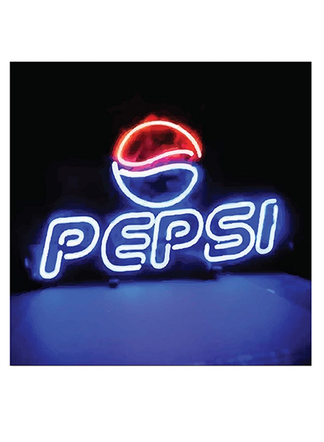 Atiq Pepsi By Neon Themed Wall Art Blue/Pink/Red 30x30cm - Image 1