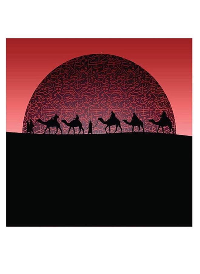 Atiq Camels Wall Art Multicolour 30 x 30cm - Image 1